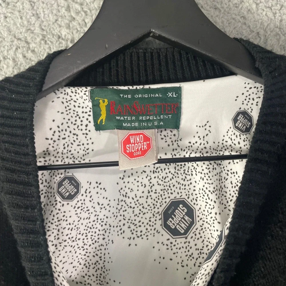 Vintage RainSwetter Mens XL Black Gore Windstopper Water Repellent Pullover USA‎